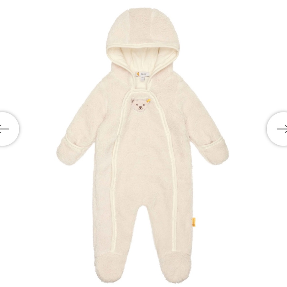 Steiff Cream sherpa fleece overall